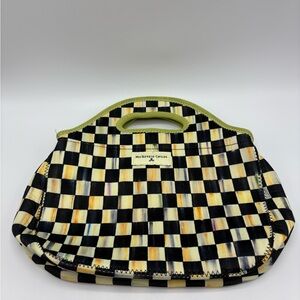 MacKenzie Childs Polyester Royal Courtly Check Lunch Tote Bag